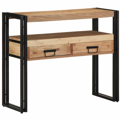 Konsolentisch mit Regal Braun 90 x 33 x 75 cm Akazie Massivholz