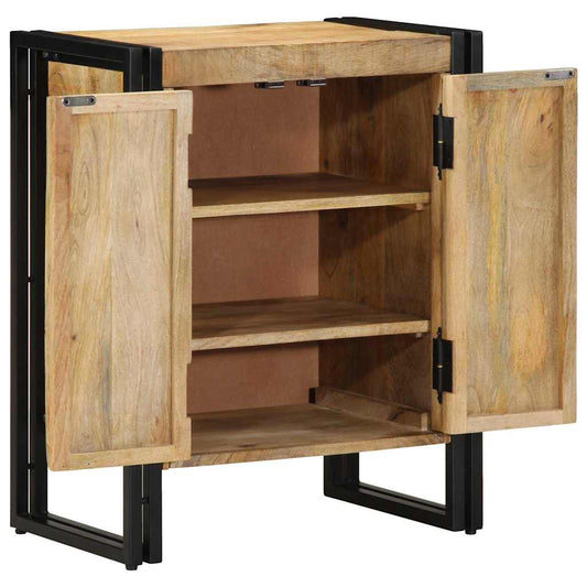Schuhschrank mit Regal Schwarz 30 x 30 x 40 cm Massivholz Mango