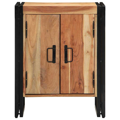 Schuhschrank mit Tür Schwarz 30 x 30 x 40 cm Massivholz Akazie