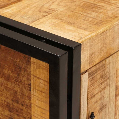 Nachttisch Braun 38 x 33 x 58 cm Massives, grobes Mangoholz