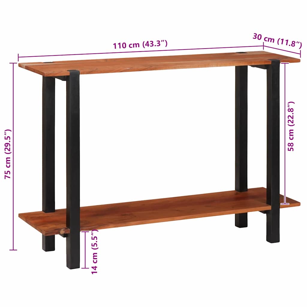 Konsolentisch Braun 110 x 30 x 75 cm Akazie Massivholz