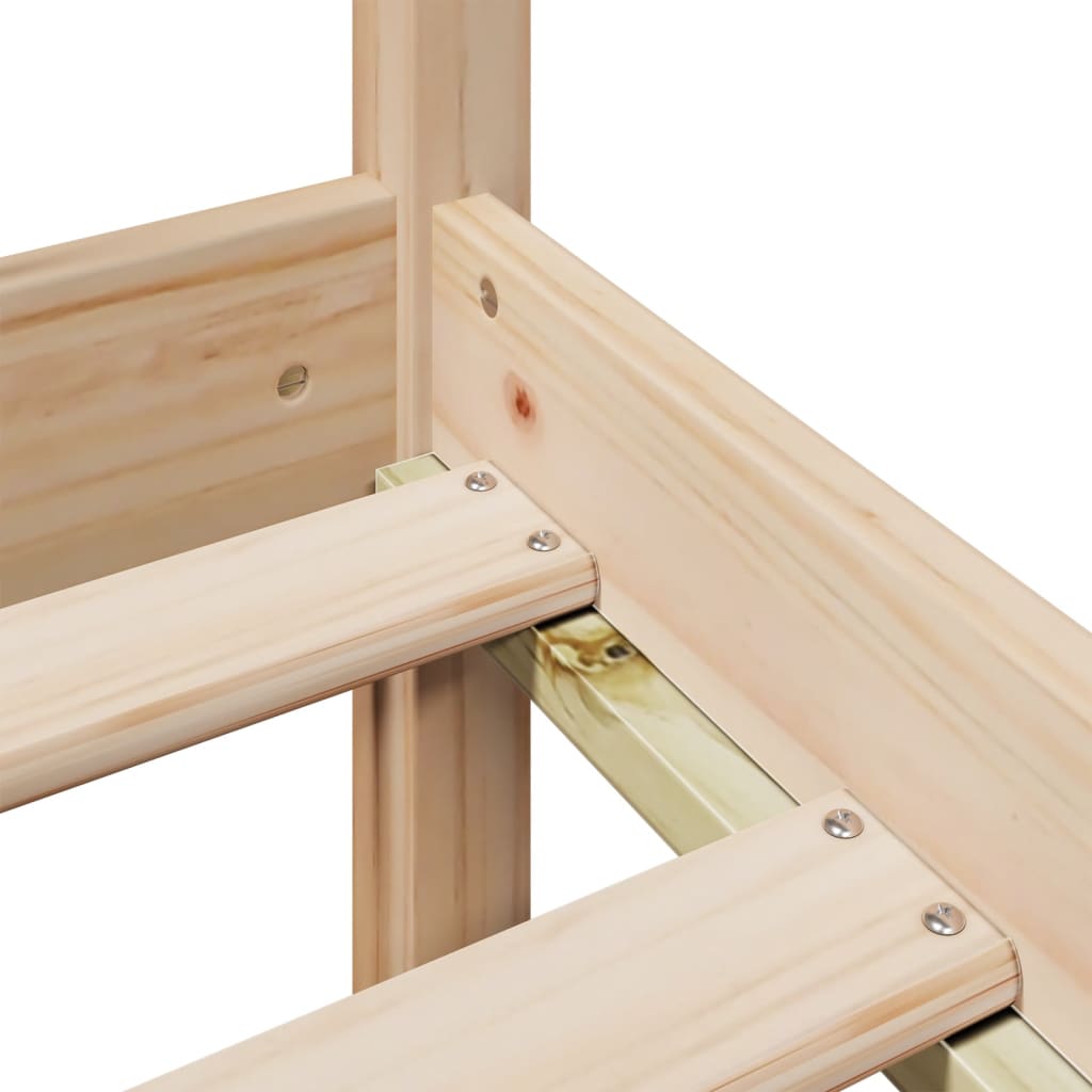 Bücherregalbett ohne Matratze 75x190 cm Massivholz Kiefer