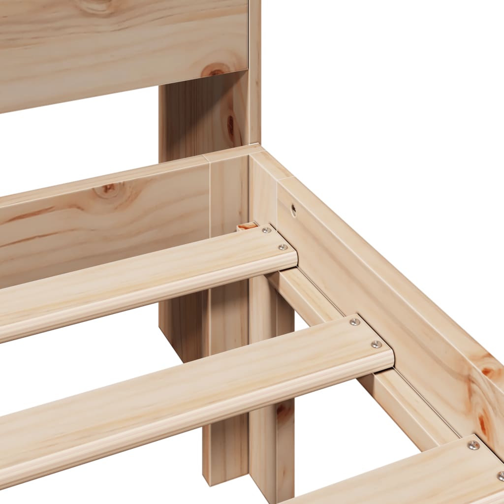 Bücherregalbett ohne Matratze 75x190 cm Massivholz Kiefer