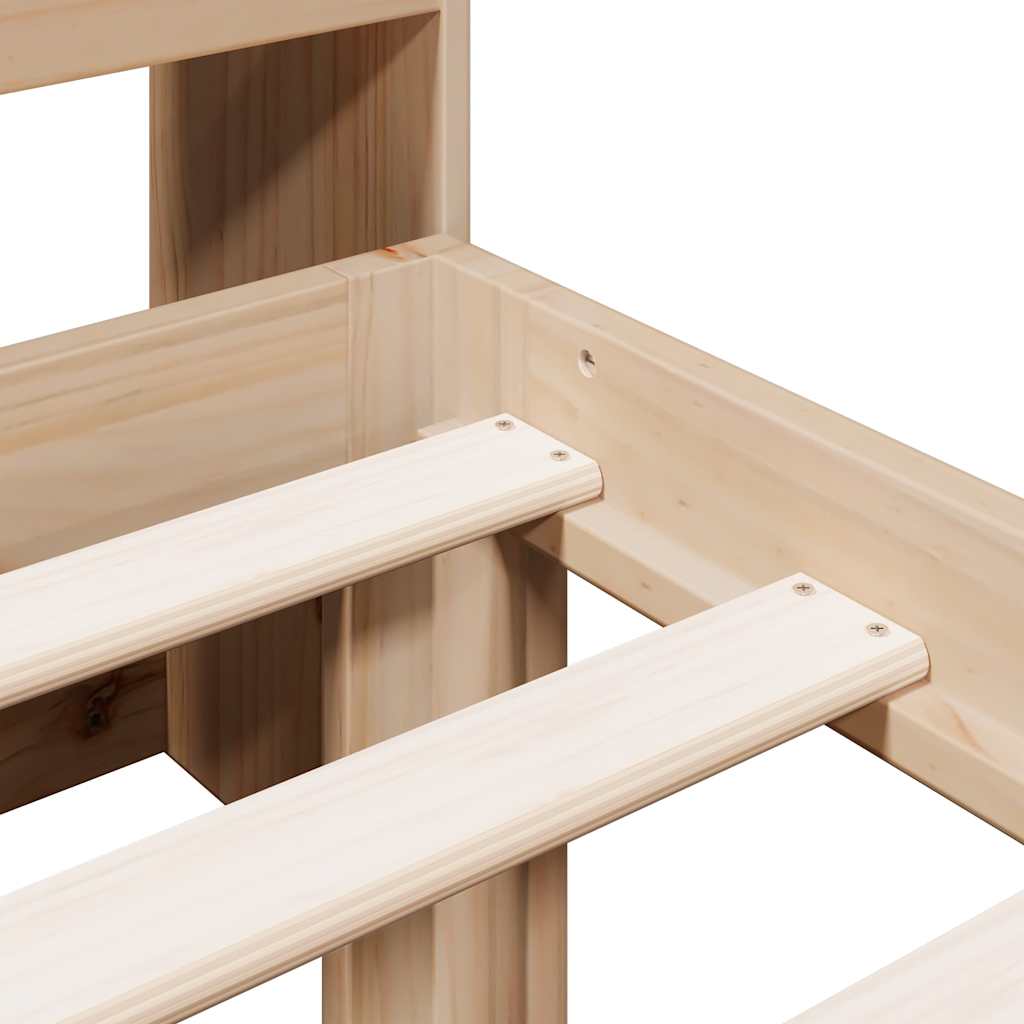 Bücherregalbett ohne Matratze 75x190 cm Massivholz Kiefer