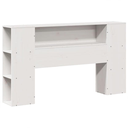Massivholzbett mit Regal ohne Matratze Weiß 140x190 cm