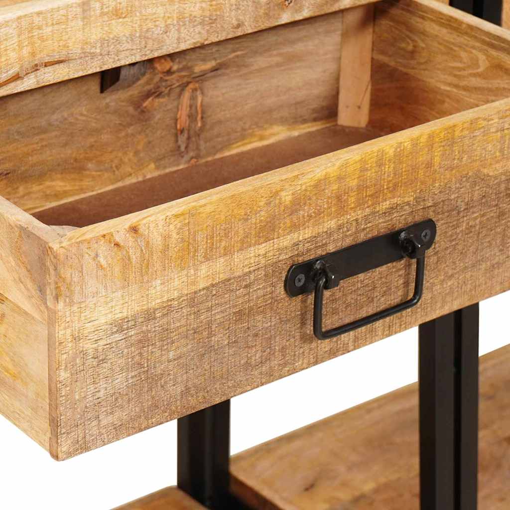 Konsolentisch mit Schubladen 2 pcs Braun Raues Mango-Massivholz