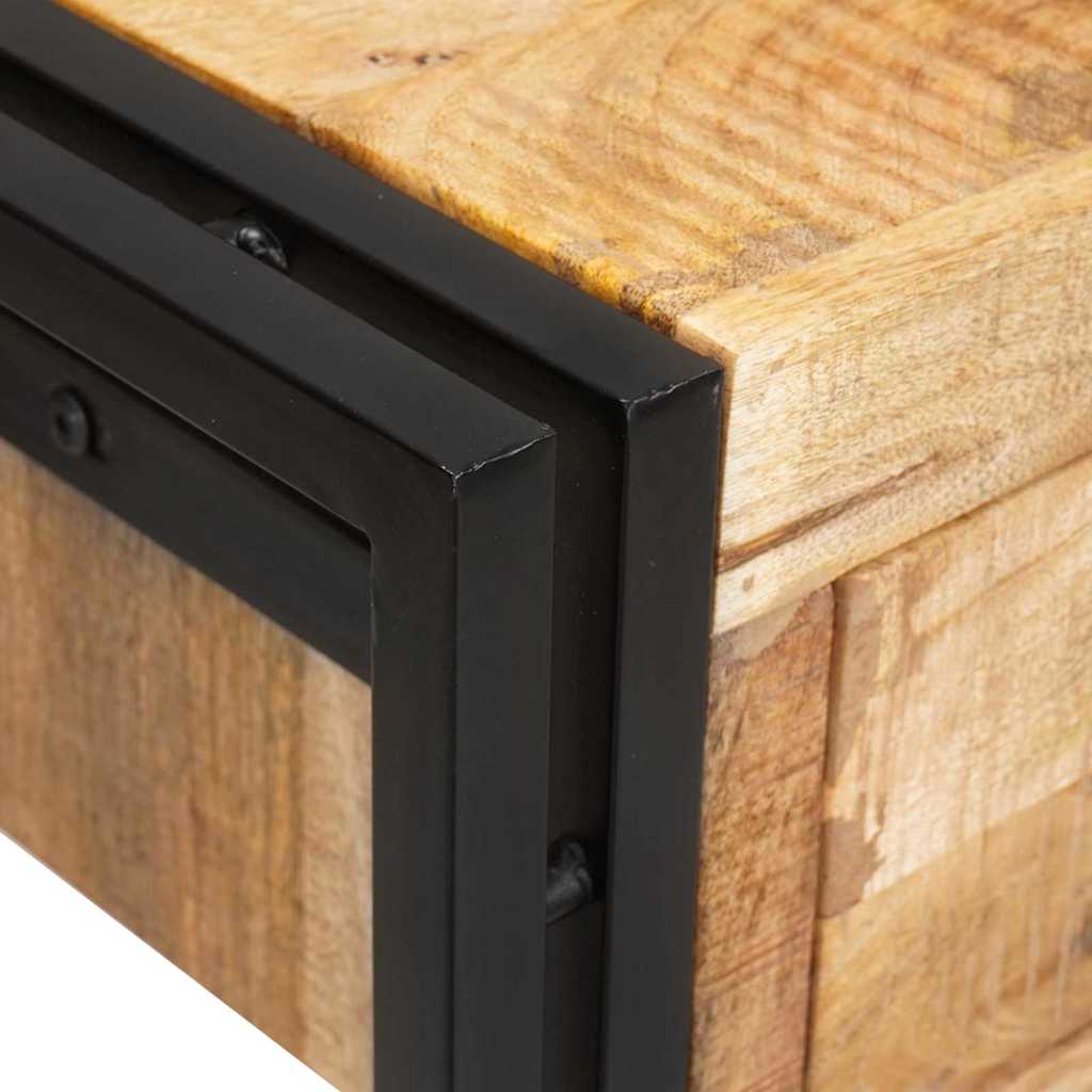 Konsolentisch mit Schubladen 2 pcs Braun Raues Mango-Massivholz