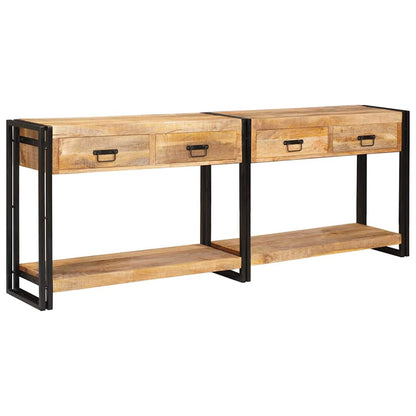 Konsolentisch mit Schubladen 2 pcs Braun Raues Mango-Massivholz