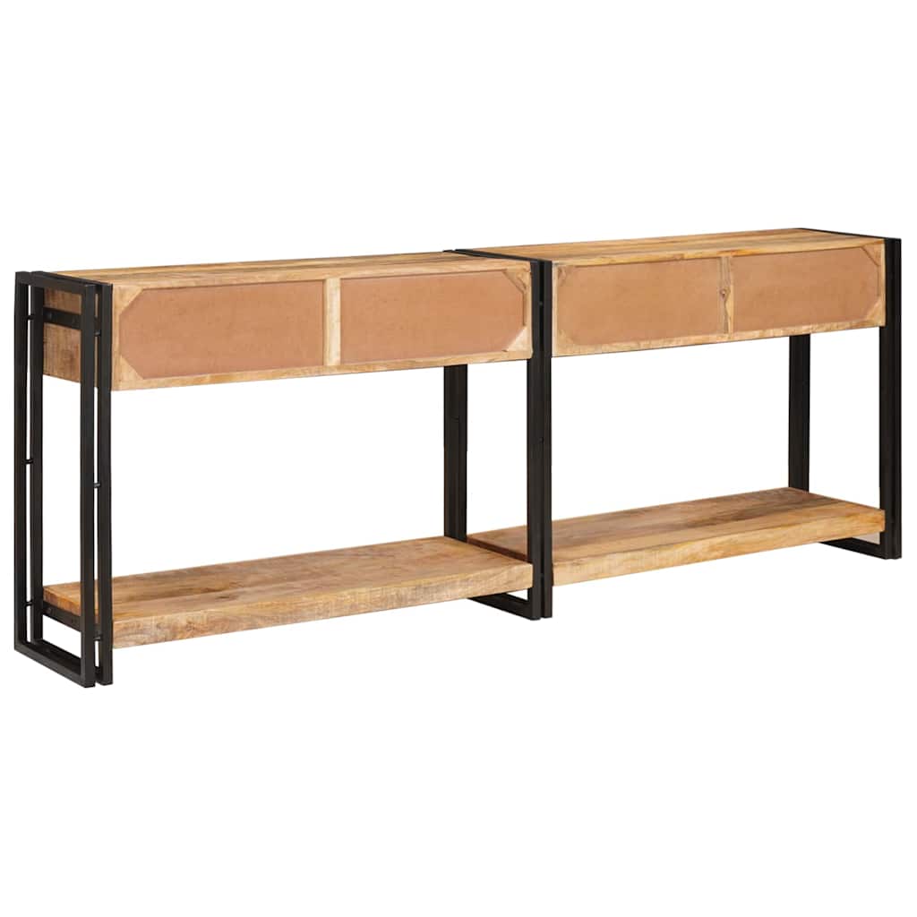 Konsolentisch mit Schubladen 2 pcs Braun Raues Mango-Massivholz