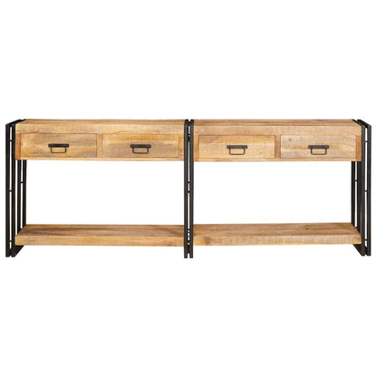 Konsolentisch mit Schubladen 2 pcs Braun Raues Mango-Massivholz