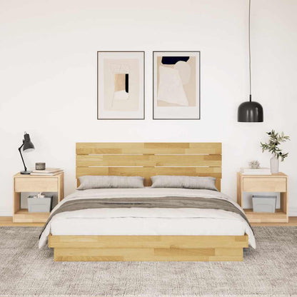 Massivholzbett mit Kopfteil ohne Matratze 140x200 cm Eichenholz
