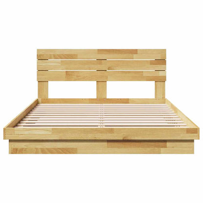 Massivholzbett mit Kopfteil ohne Matratze 140x200 cm Eichenholz