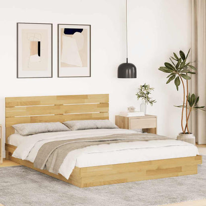 Massivholzbett mit Kopfteil ohne Matratze 140x200 cm Eichenholz