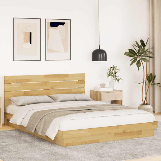Massivholzbett mit Kopfteil ohne Matratze 140x200 cm Eichenholz