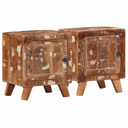 Nachttisch 2 Stk. 40x32x46 cm Altholz Massiv