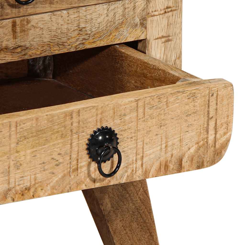 Nachttische 2 Stk. 37x32x50 cm Raues Massivholz Mango