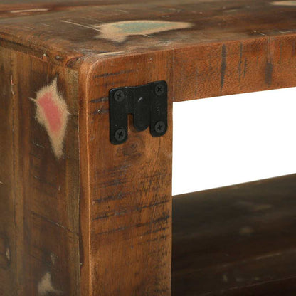 TV-Schrank mit Regal mit Speicher Mehrfarbig Massivholz Altholz