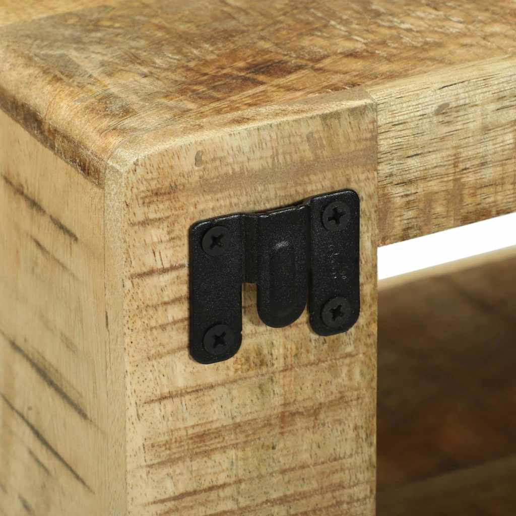 TV-Schrank mit Regal mit Speicher Braun Massivholz Mango