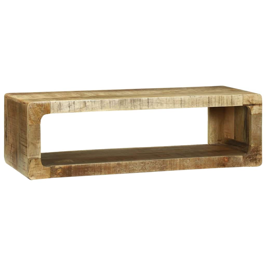 TV-Schrank mit Regal mit Speicher Braun Massivholz Mango