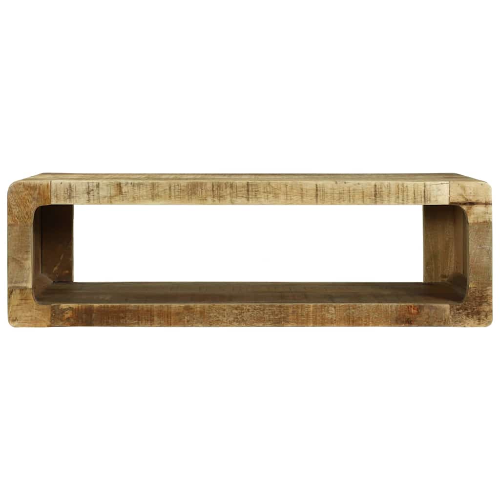 TV-Schrank mit Regal mit Speicher Braun Massivholz Mango