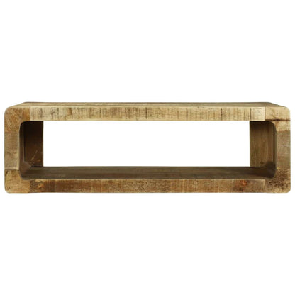 TV-Schrank mit Regal mit Speicher Braun Massivholz Mango