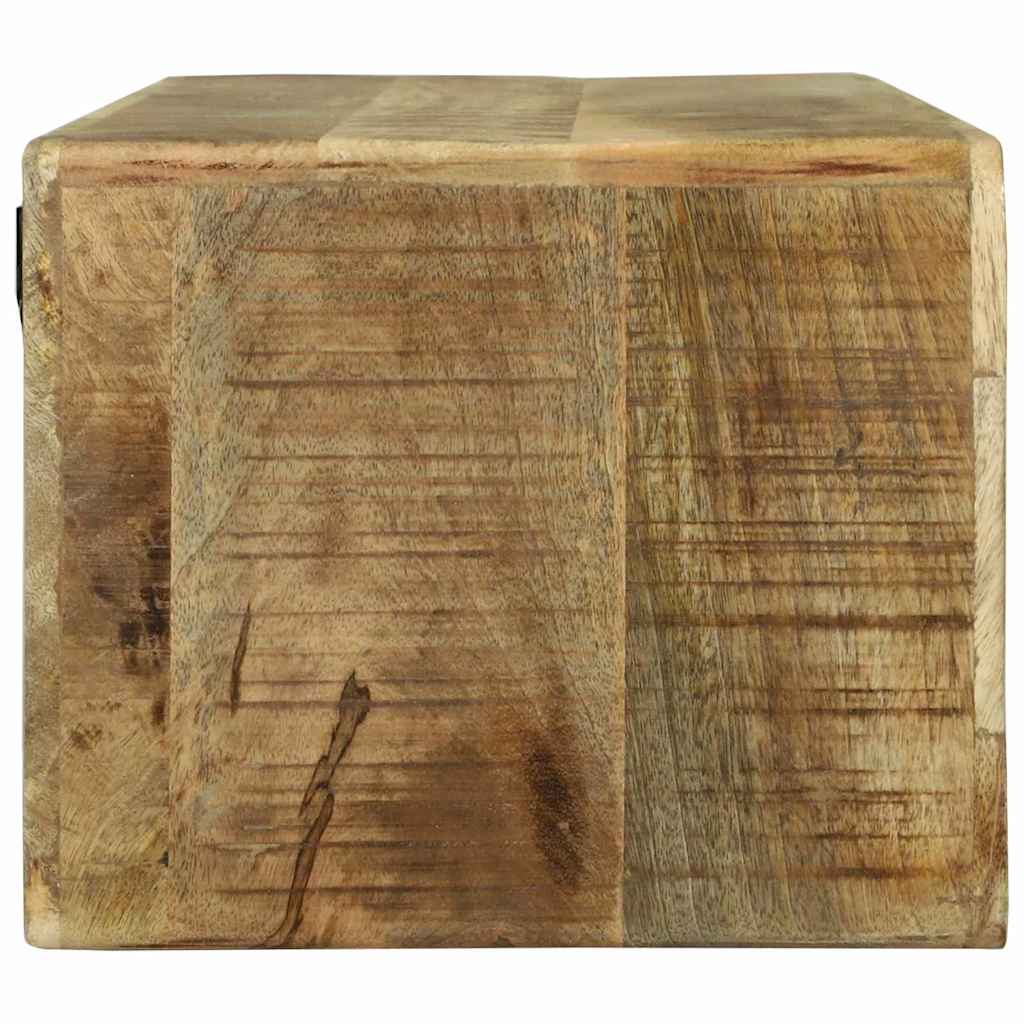 TV-Schrank mit Regal mit Speicher Braun Massivholz Mango