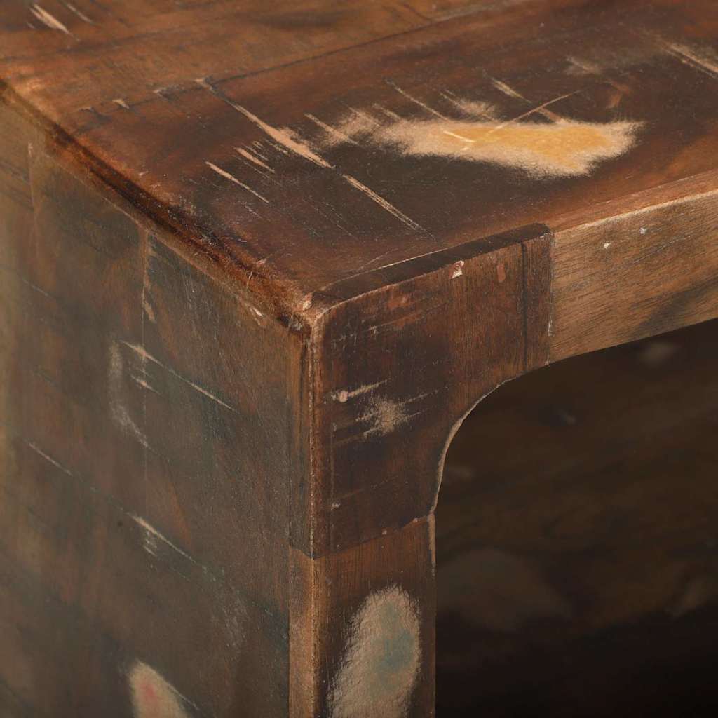 TV-Schrank mit Regal mit Speicher Mehrfarbig Massivholz Altholz