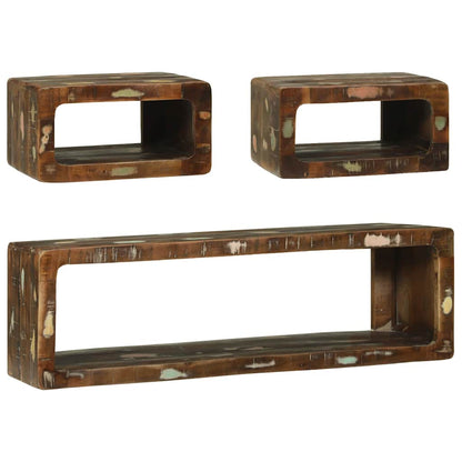 TV-Schrank-Set mit Regal 3 pcs Mehrfarbig Massivholz Altholz