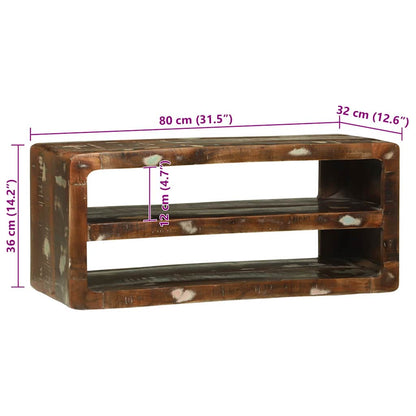 TV-Schrank Mehrfarbig 80 x 32 x 36 cm Massivholz Altholz