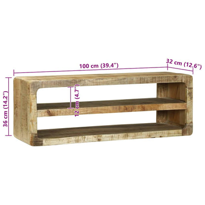 TV-Schrank mit Regal Braun 100 x 32 x 36 cm Massivholz Mango