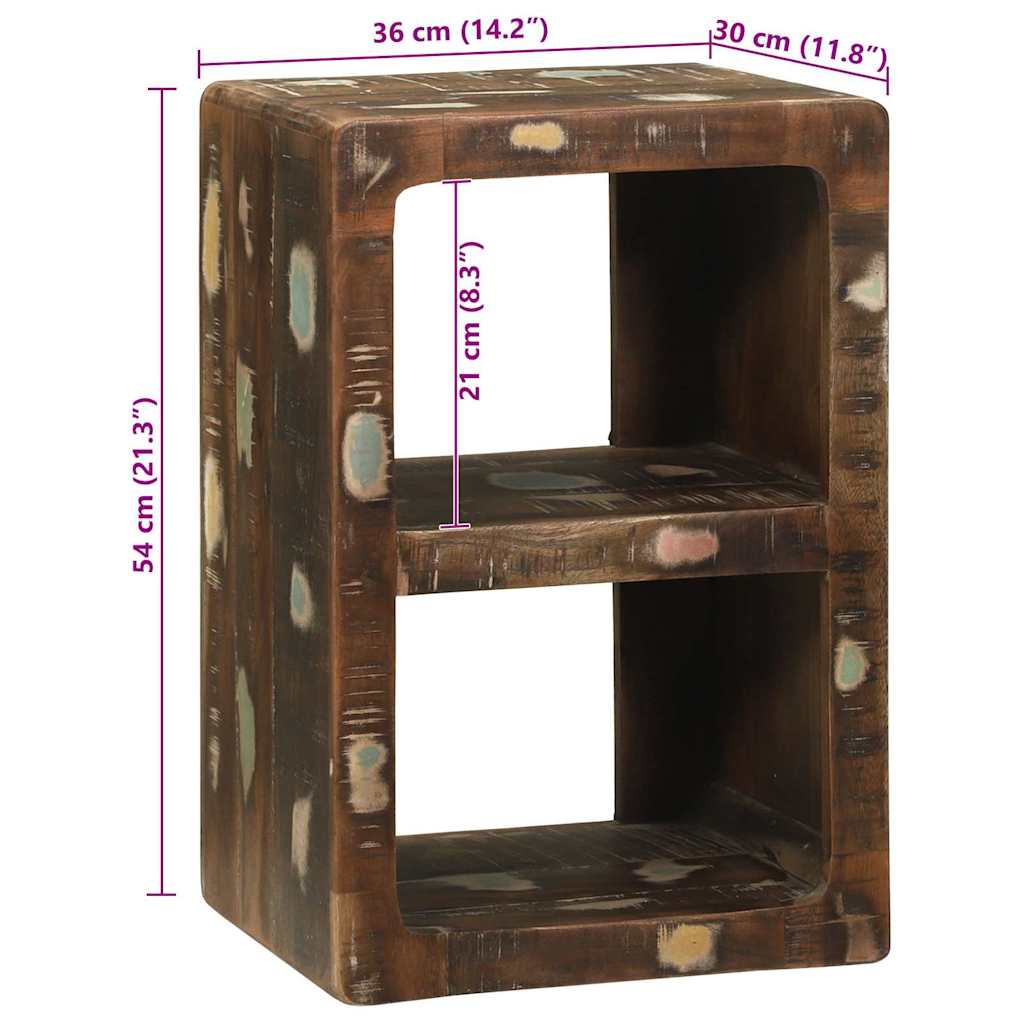 TV-Schrank Mehrfarbig 36 x 30 x 54 cm Massivholz Altholz