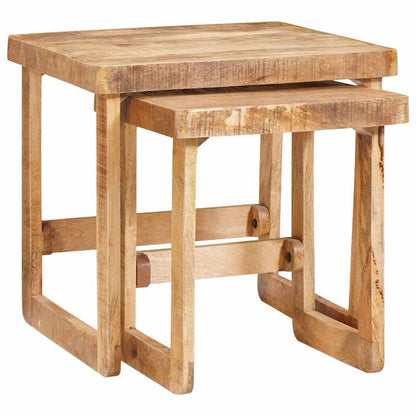 Beistelltische 2 pcs Braun massives Mangoholz