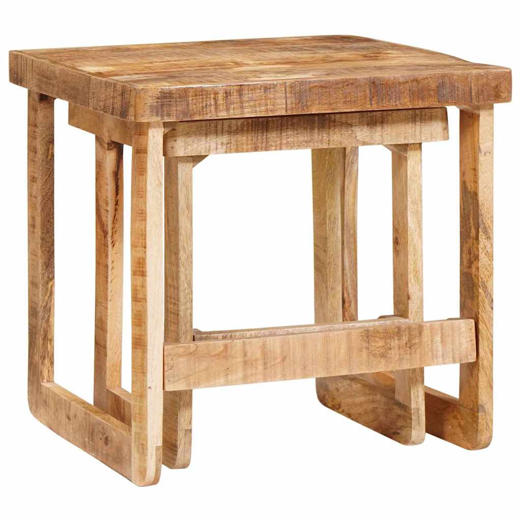 Beistelltische 2 pcs Braun massives Mangoholz