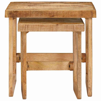 Beistelltische 2 pcs Braun massives Mangoholz