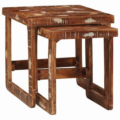 Beistelltische 2 pcs Mehrfarbig recyceltes Massivholz