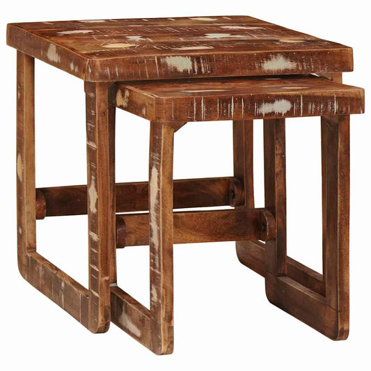 Beistelltische 2 pcs Mehrfarbig recyceltes Massivholz