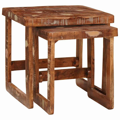 Beistelltische 2 pcs Mehrfarbig recyceltes Massivholz