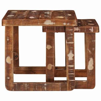 Beistelltische 2 pcs Mehrfarbig recyceltes Massivholz