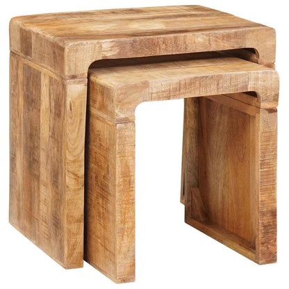 Beistelltische 2 pcs Braun massives Mangoholz