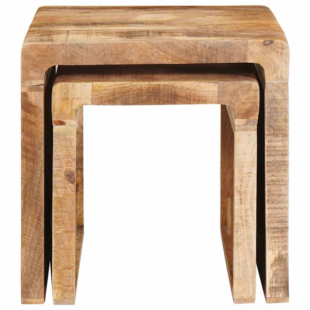 Beistelltische 2 pcs Braun massives Mangoholz