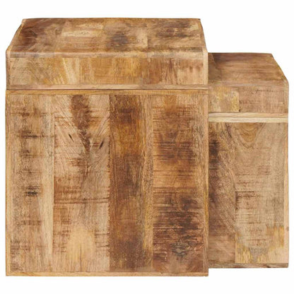 Beistelltische 2 pcs Braun massives Mangoholz