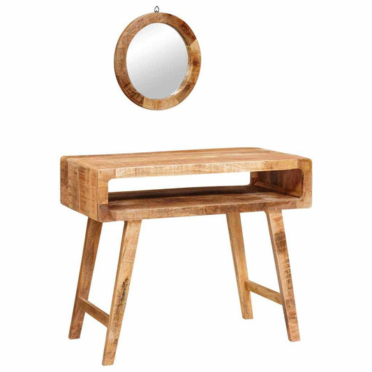 Schminktisch mit Regal Braun 90 x 76 x 45 cm Massivholz Mango