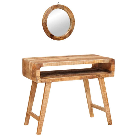 Schminktisch mit Regal Braun 90 x 76 x 45 cm Massivholz Mango