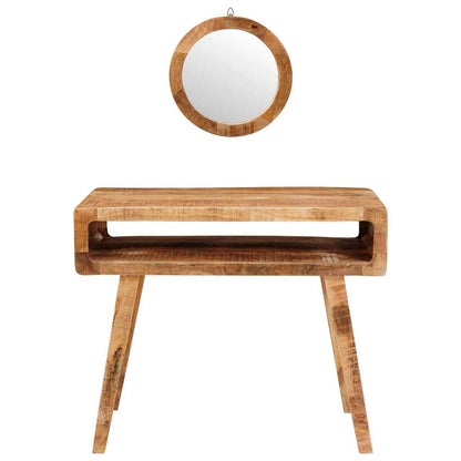 Schminktisch mit Regal Braun 90 x 76 x 45 cm Massivholz Mango