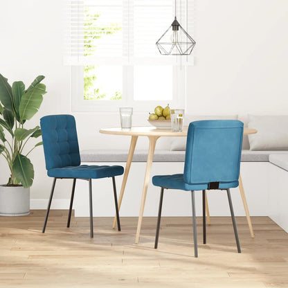 Esszimmerstühle 2 Stk. Blau Samt