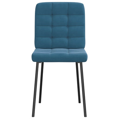 Esszimmerstühle 2 Stk. Blau Samt
