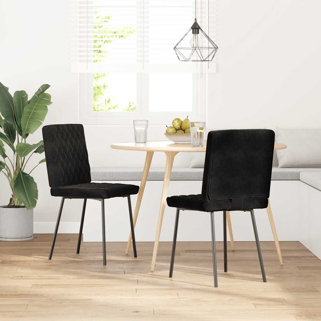 Esszimmerstühle 2 Stk. Schwarz Samt