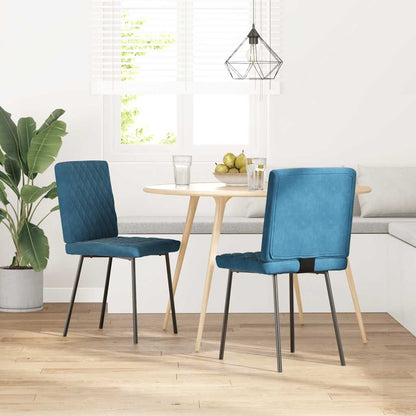 Esszimmerstühle 2 Stk. Blau Samt