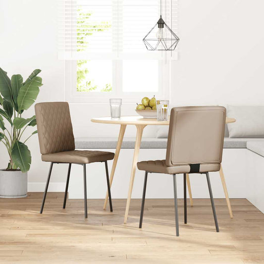 Esszimmerstühle 2 Stk. Cappuccino-Braun Kunstleder