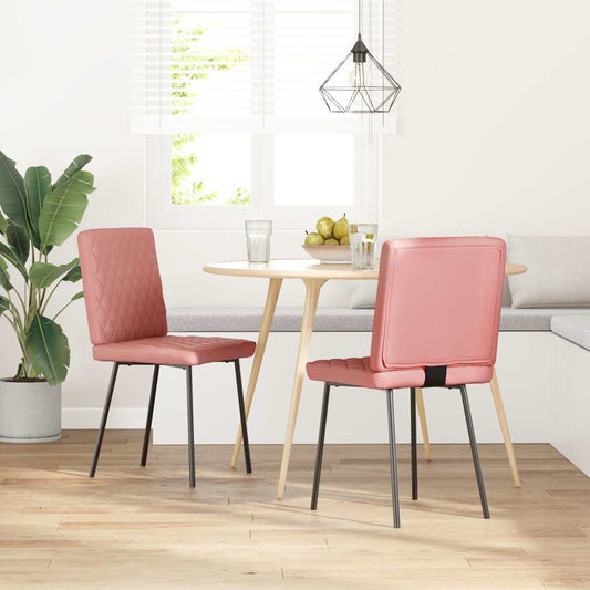 Esszimmerstühle 2 Stk. Rosa Kunstleder